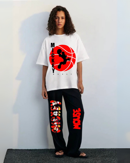 Women's bloody mickey  cordset (white and black )