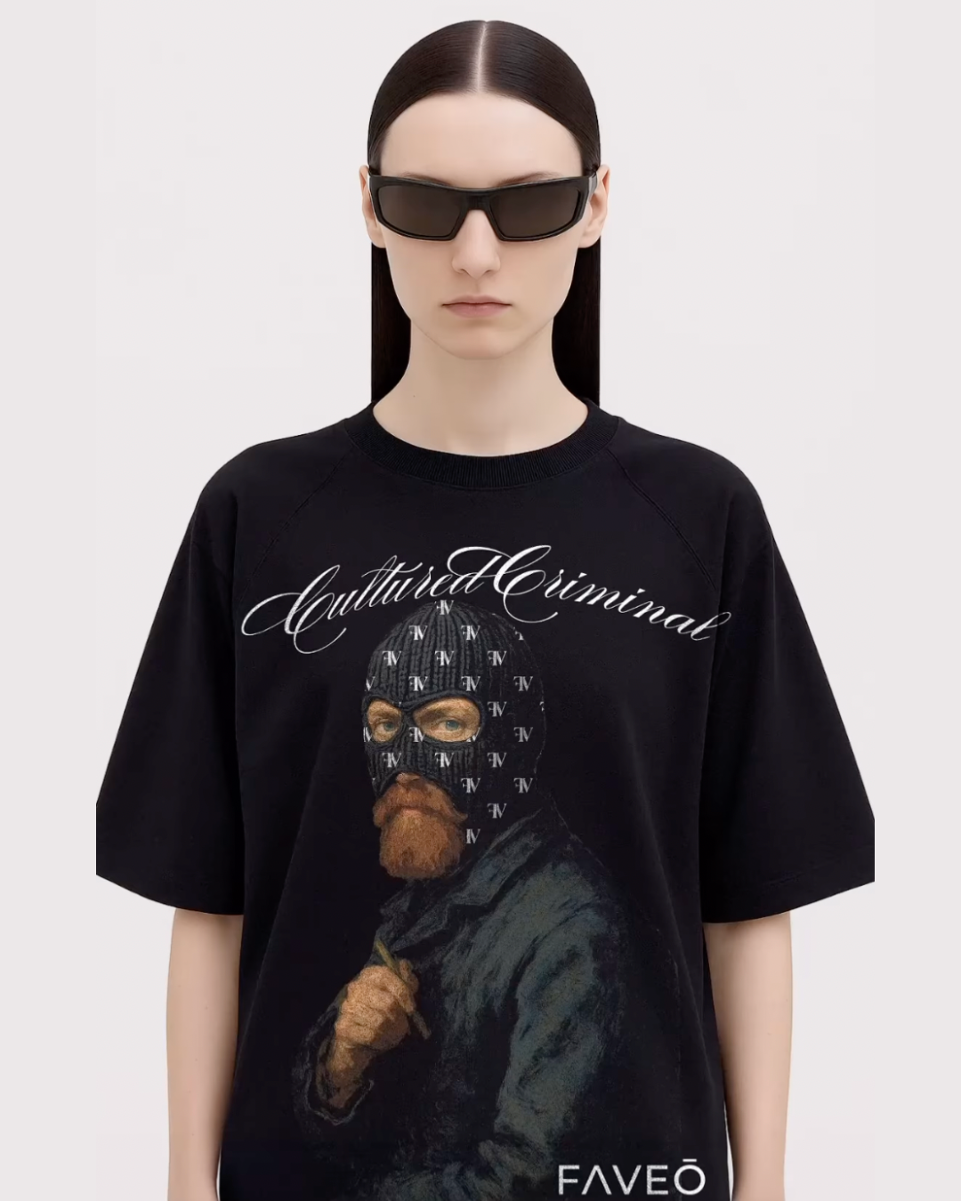 Culture criminal  Unisex Exclusive Oversized Tee - black