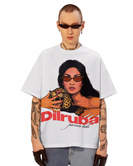 Dilruba babi Unisex Exclusive Oversized Tee - white