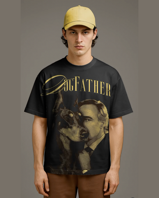 Dog father Unisex Exclusive Oversized Tee - black