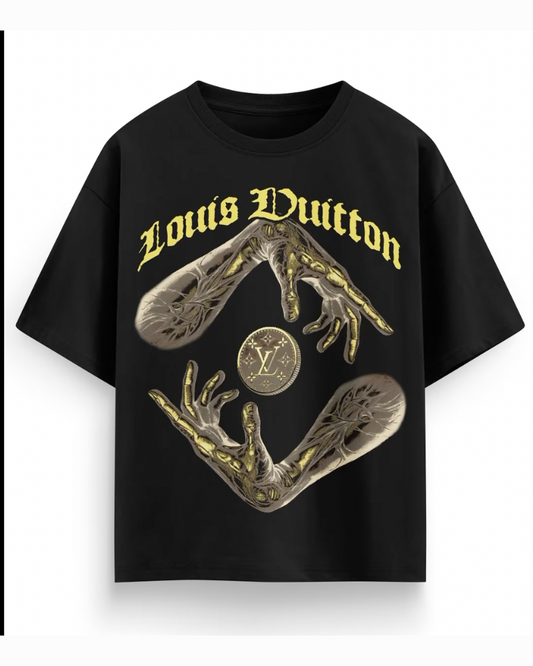 Duitton style Unisex Exclusive Oversized Tee - black