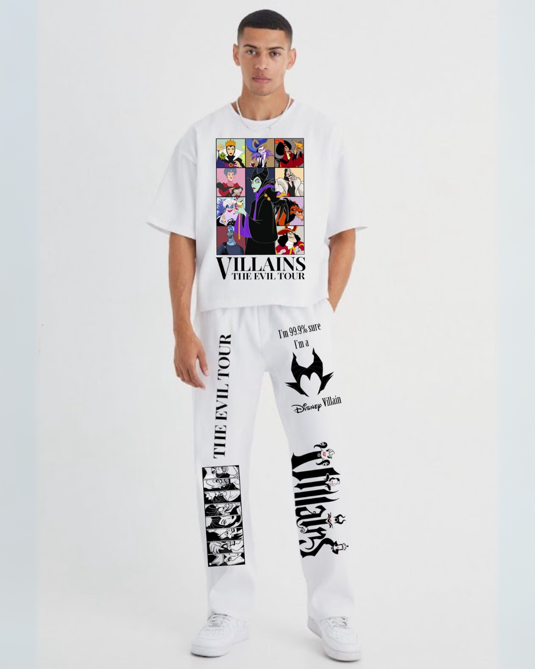 Men's evil icons cordset (white and white )