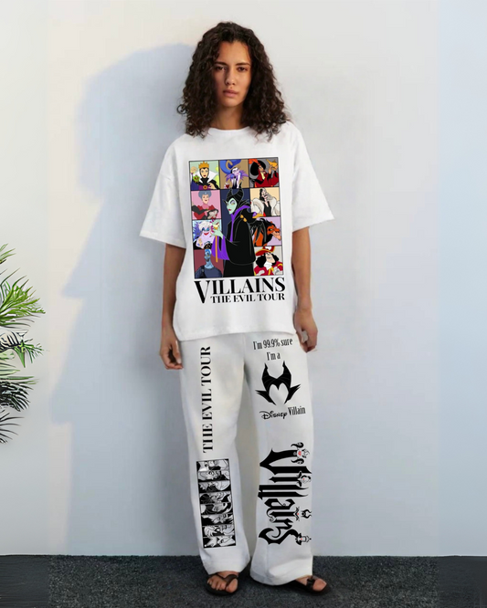 Women's evil icons  cordset (white and white)