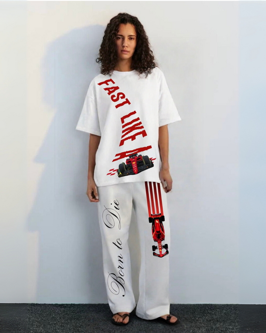 Women's first born  cordset (white and white)