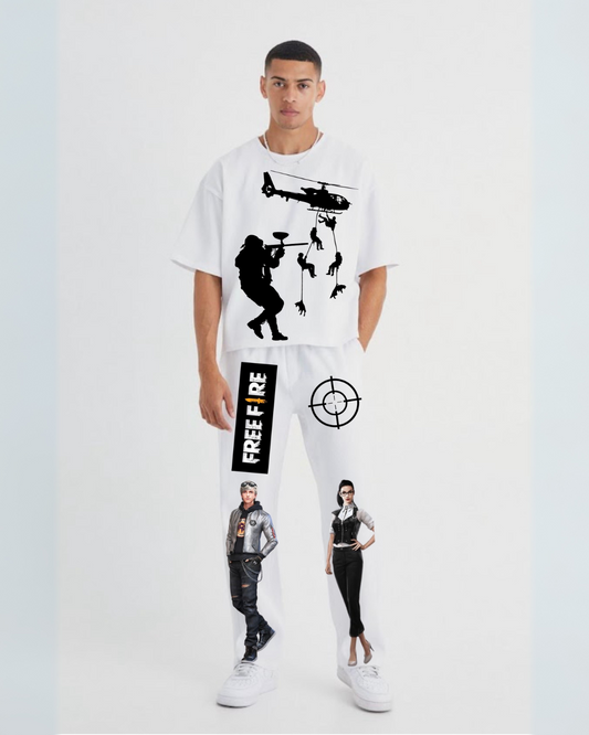 Men's freefire cordset (white and white )