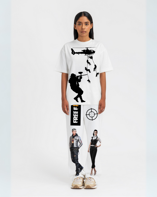 Women's freefire cordset (white and white)