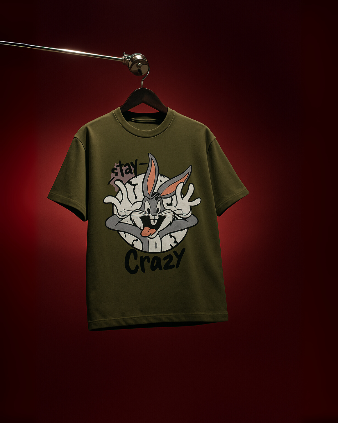 HERMESS HORSE (BLUE), STAY CRAZY (OLIVE) TEE COMBO OF 2(*)