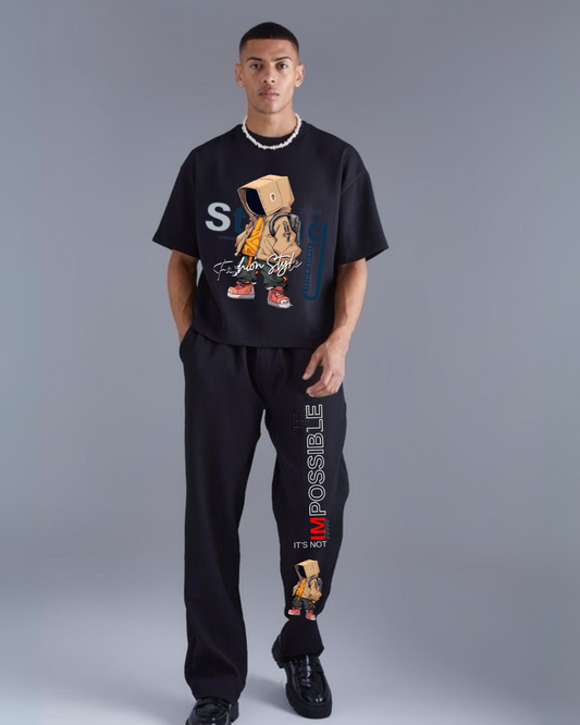 Men's impossible fashion cordset (Black and Black )