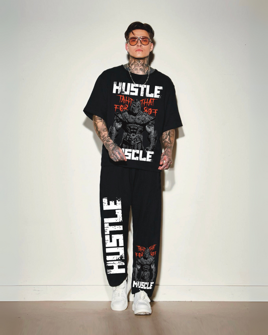 Men's muscle hustle cordset (Black and Black )