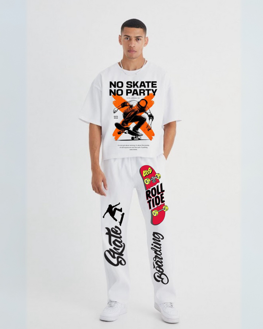 Men's no party cordset (white and white )