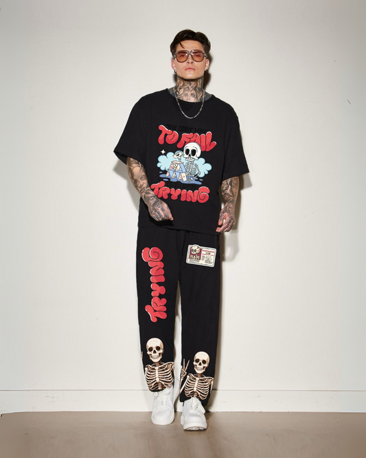 Men's To fail trying cordset (Black and Black )