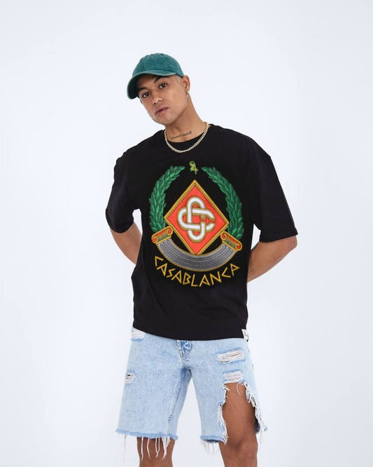 Victory Laurel Unisex Exclusive Oversized Tee - Black