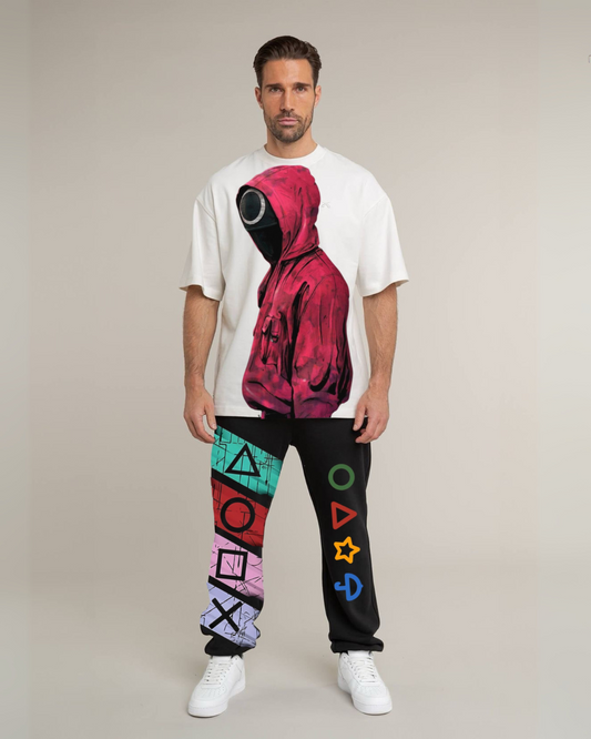 Men's xoxo devil cordset (white and black)